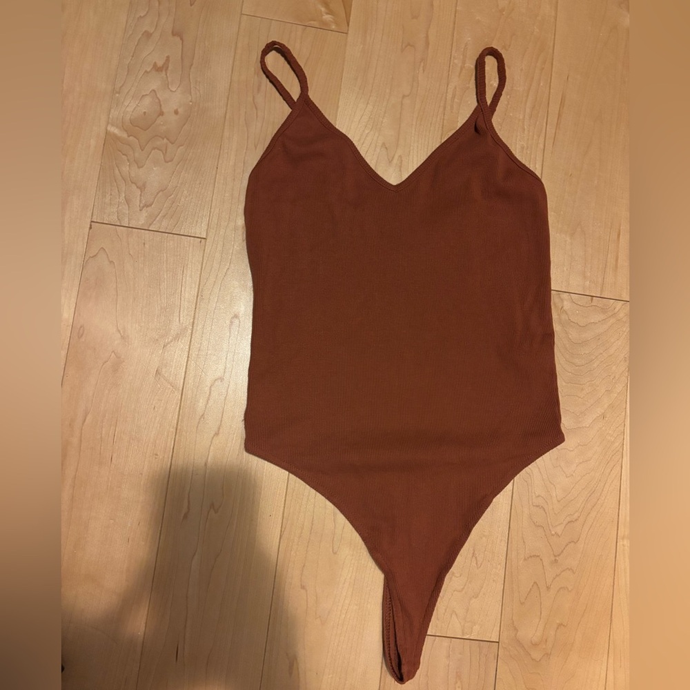 Rust orange V-Neck Bodysuit